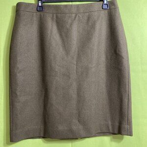 J.Crew Women's Wool Blend Dark Green Straight‎ Lined Pencil Career Skirt Sz 12